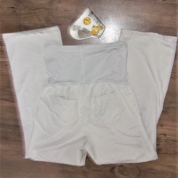 small maternity Size 6 tan pregnancy pants stretch top - Picture 1 of 6